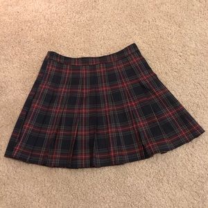 Forever 21 Navy Pleated Plaid Skirt